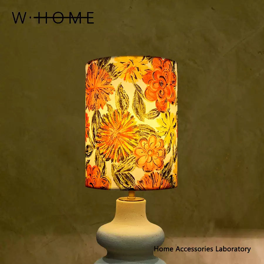 Two-Circle Floral Fabric Table Lamp