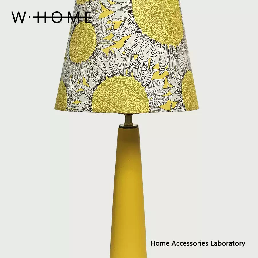 Cylindrical Sunflower Fabric Table Lamp