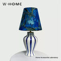 Blue Striped Fabric Table Lamp