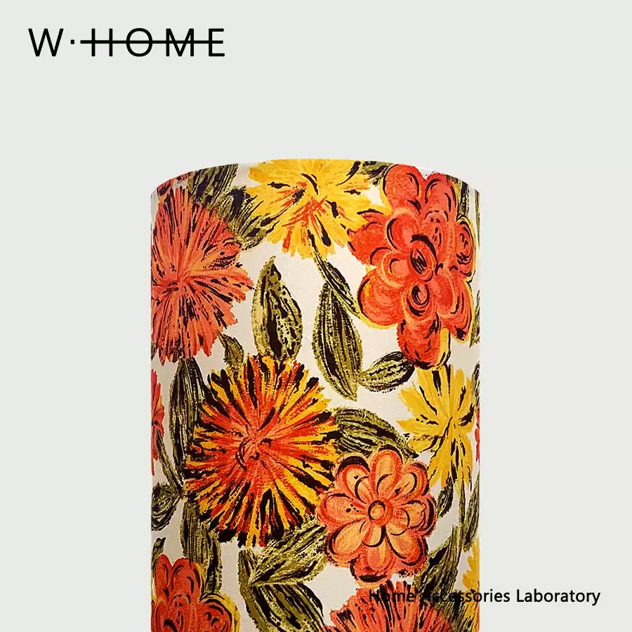 Two-Circle Floral Fabric Table Lamp