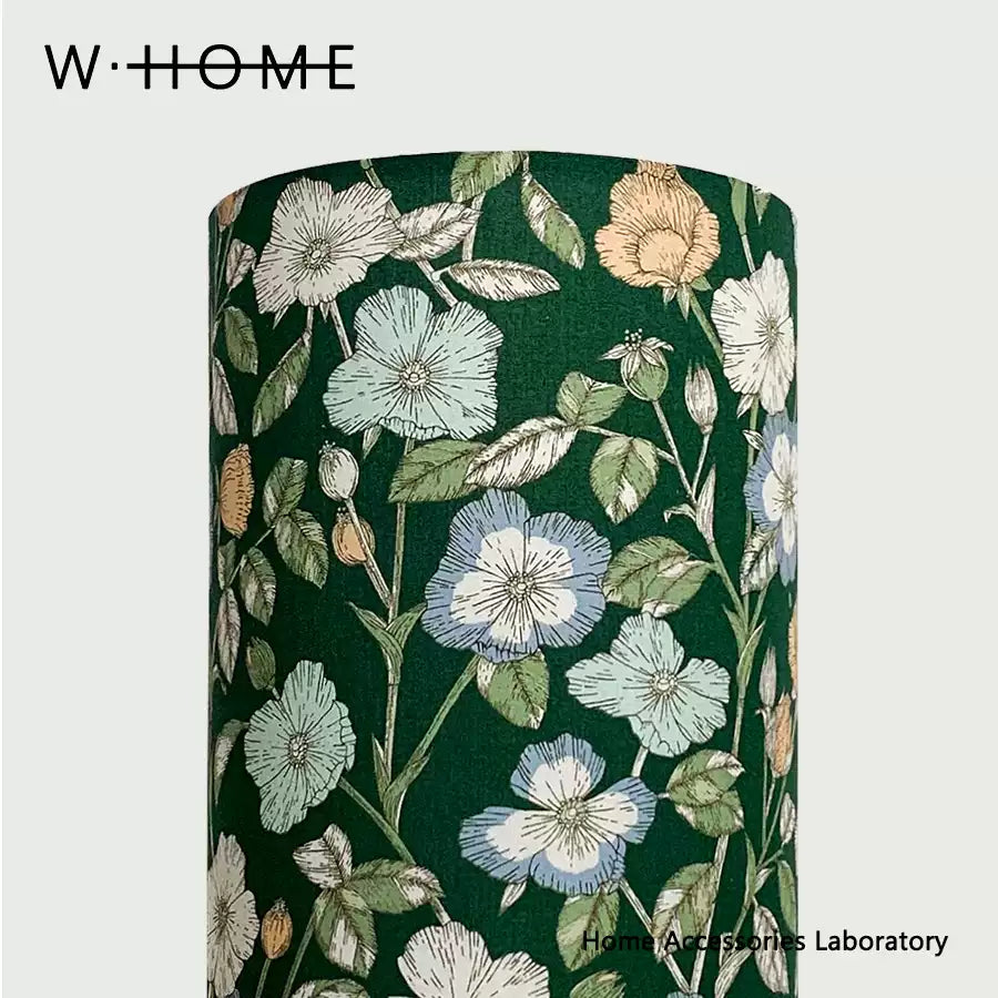 Small Round Green Fabric Table Lamp