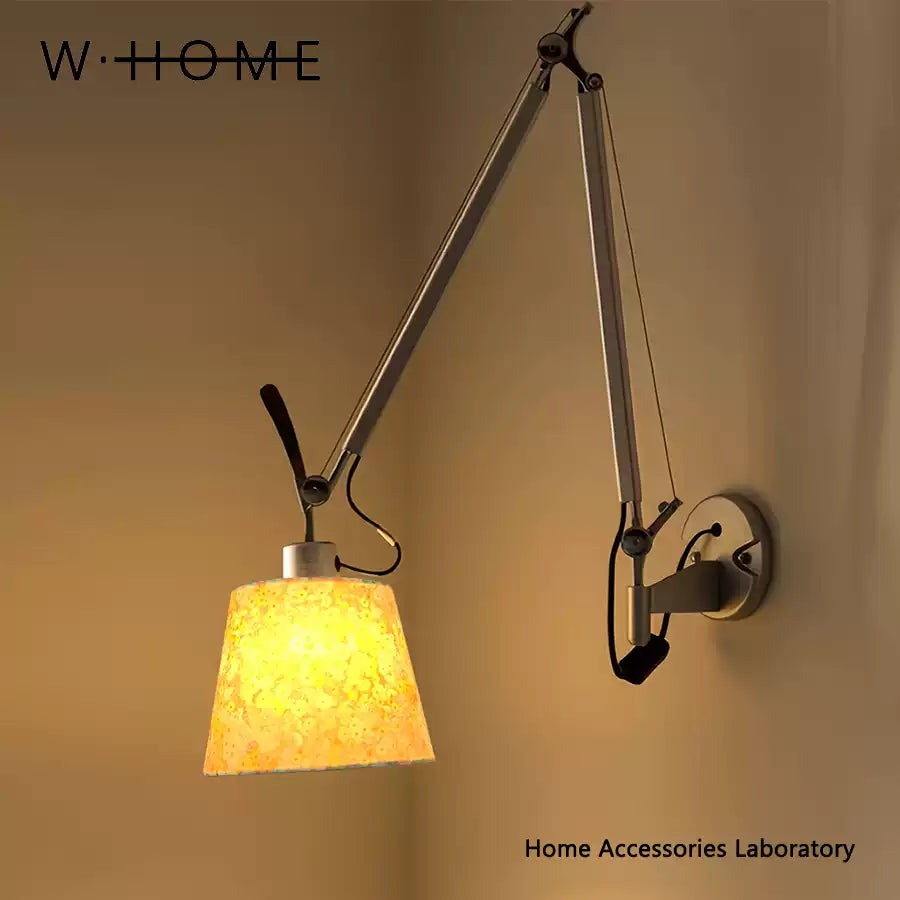 Articulating Swing Arm Fabric Wall Sconce