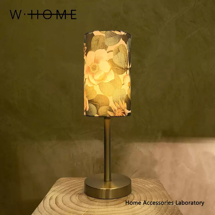 Metal Floral Fabric Table Lamp