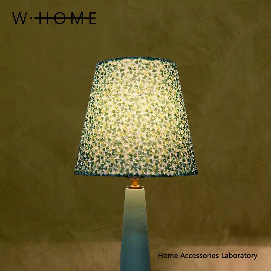 Cylindrical Base Teal Fabric Table Lamp