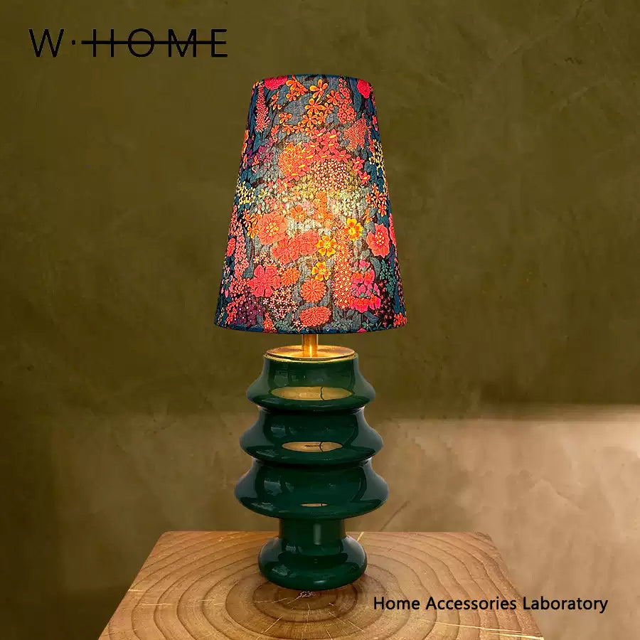 Dark Green Christmas Tree Fabric Table Lamp