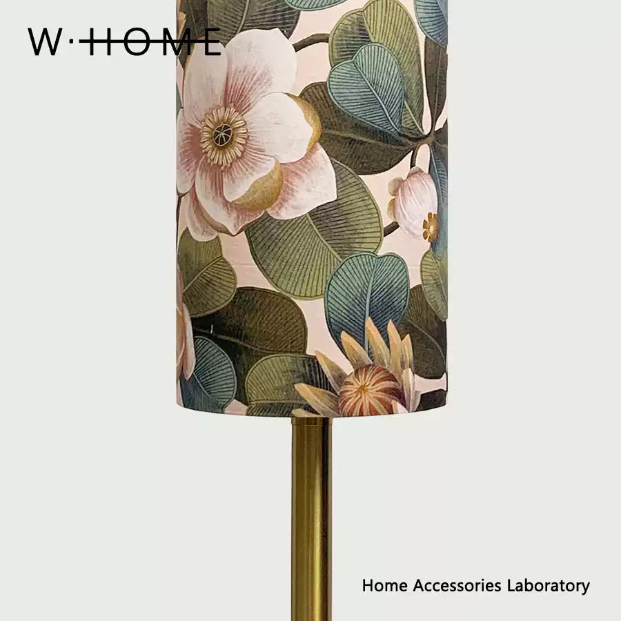Metal Floral Fabric Table Lamp