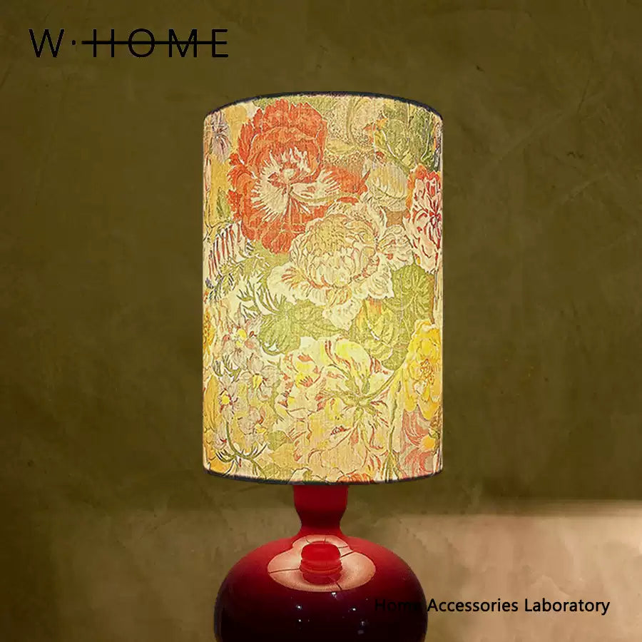 Red Round Ball Fabric Table Lamp
