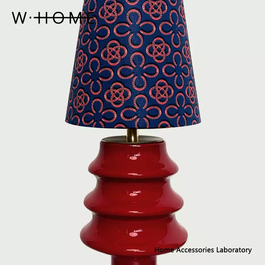 Red Christmas Tree Fabric Shade Table Lamp