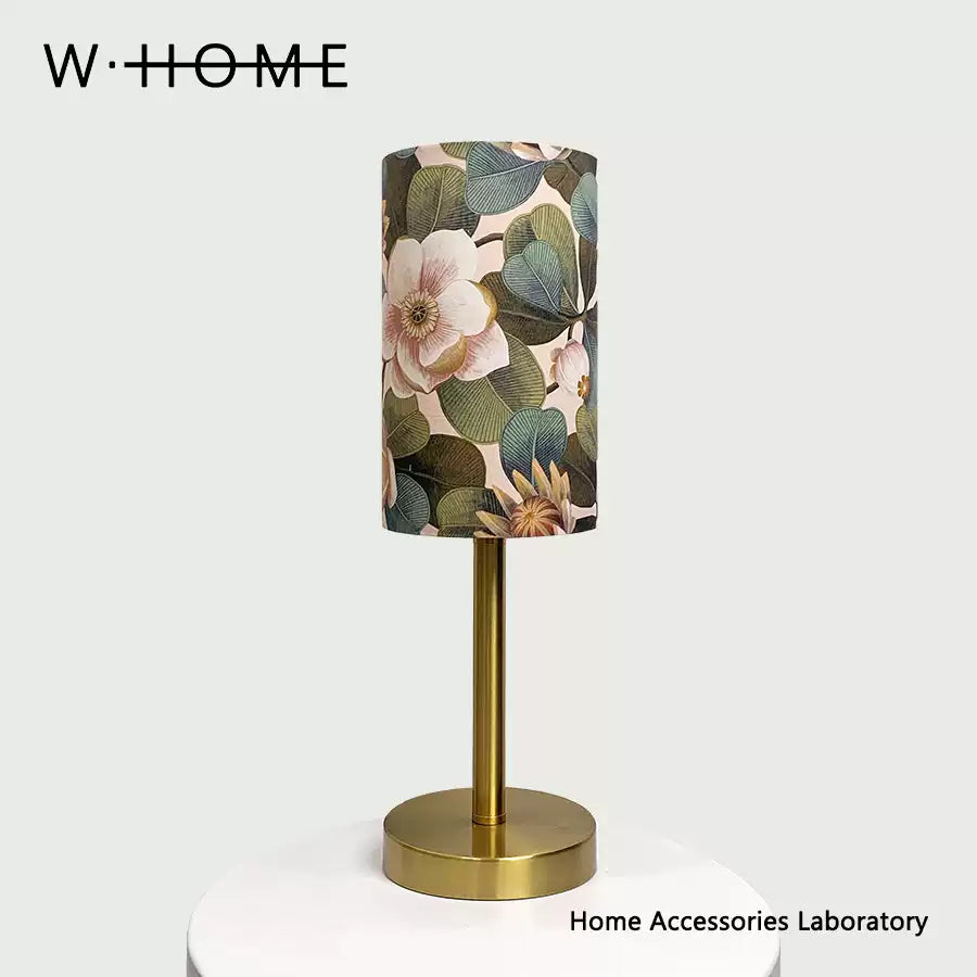 Metal Floral Fabric Table Lamp