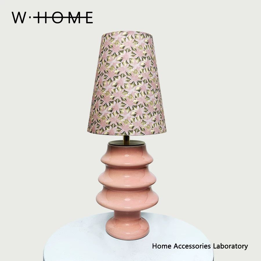 Pink Christmas Tree Fabric Table Lamp
