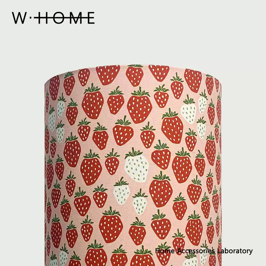 Pink Column Strawberry Fabric Shade Table Lamp