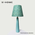 Cylindrical Base Teal Fabric Table Lamp