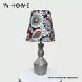 Silver Column Fabric Table Lamp