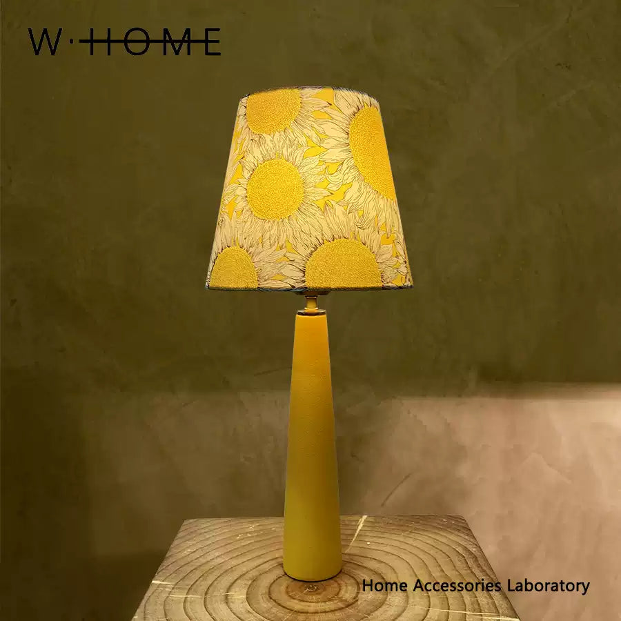 Cylindrical Sunflower Fabric Table Lamp