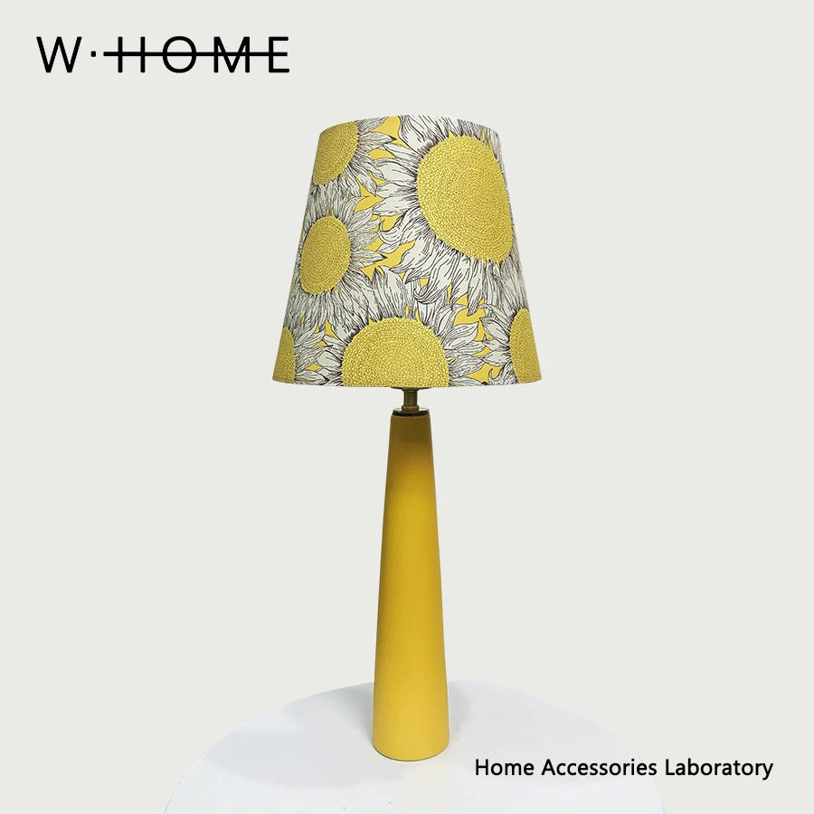 Cylindrical Sunflower Fabric Table Lamp