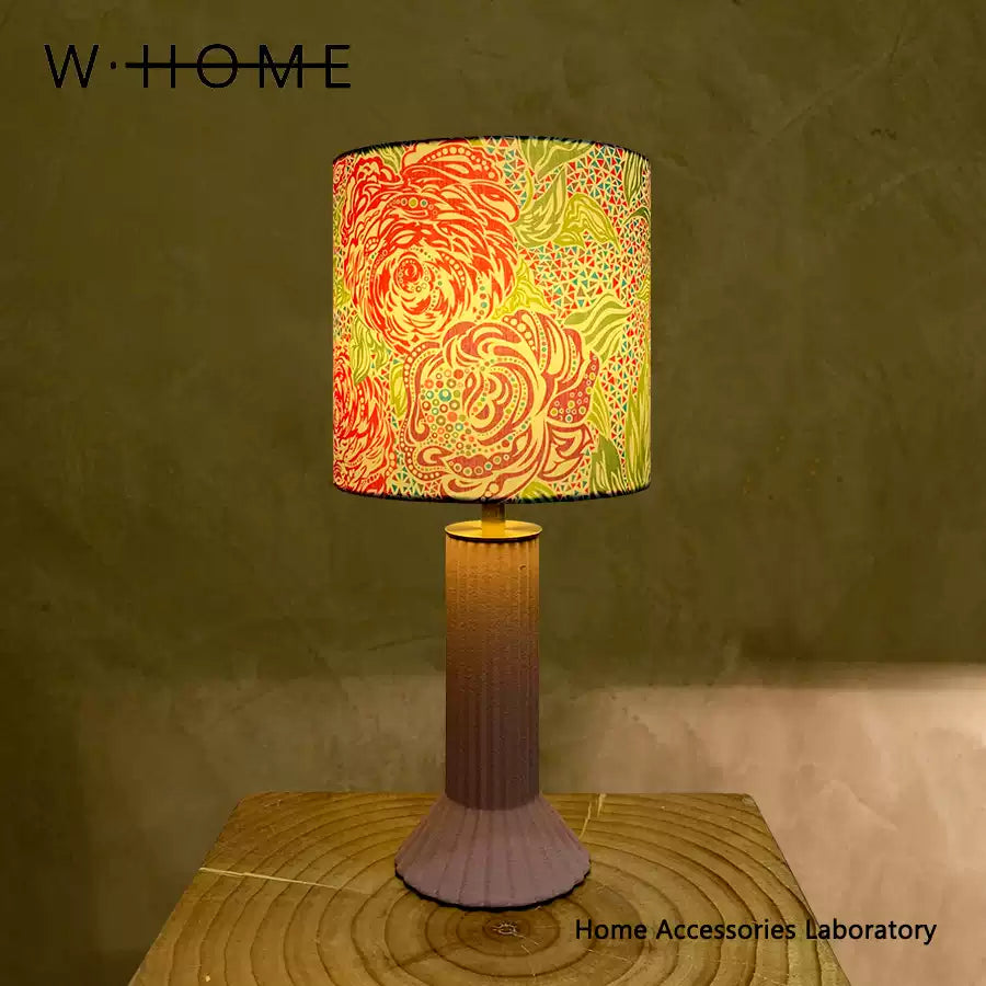 Ruffled Skirt Big Flower Fabric Desk Lamp