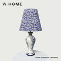 Blue and White Floral Fabric Table Lamp