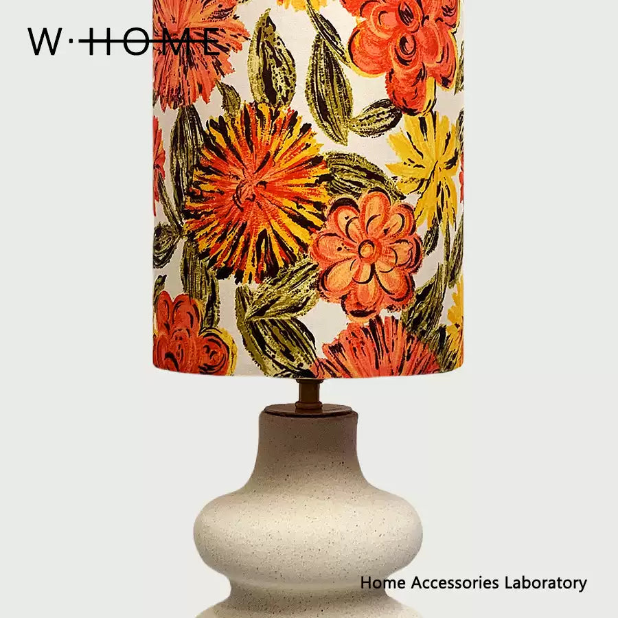 Two-Circle Floral Fabric Table Lamp