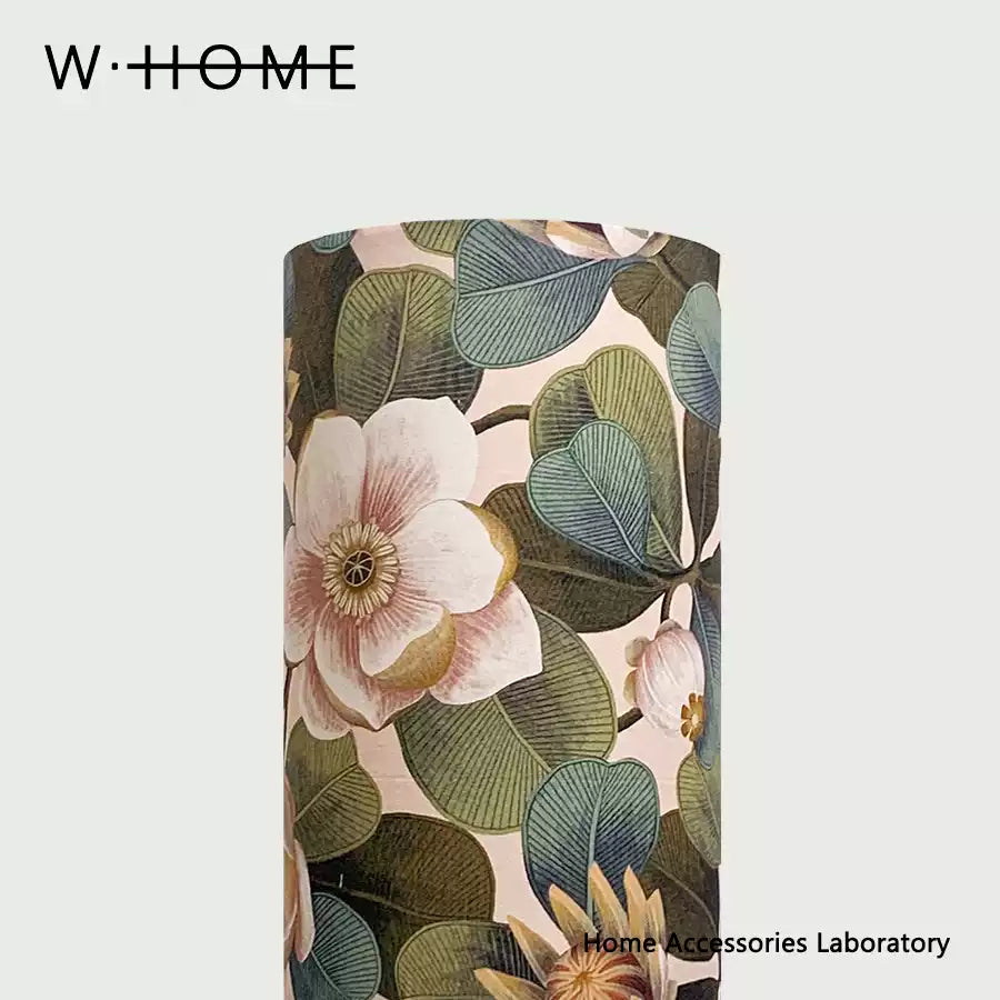 Metal Floral Fabric Table Lamp