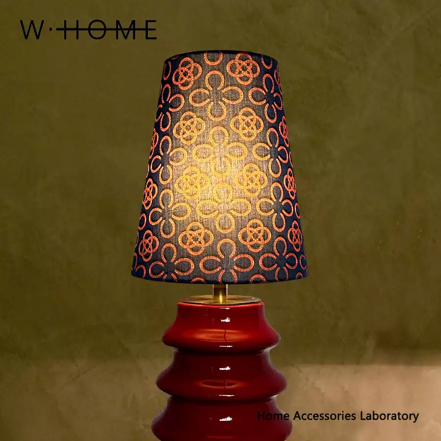 Red Christmas Tree Fabric Shade Table Lamp