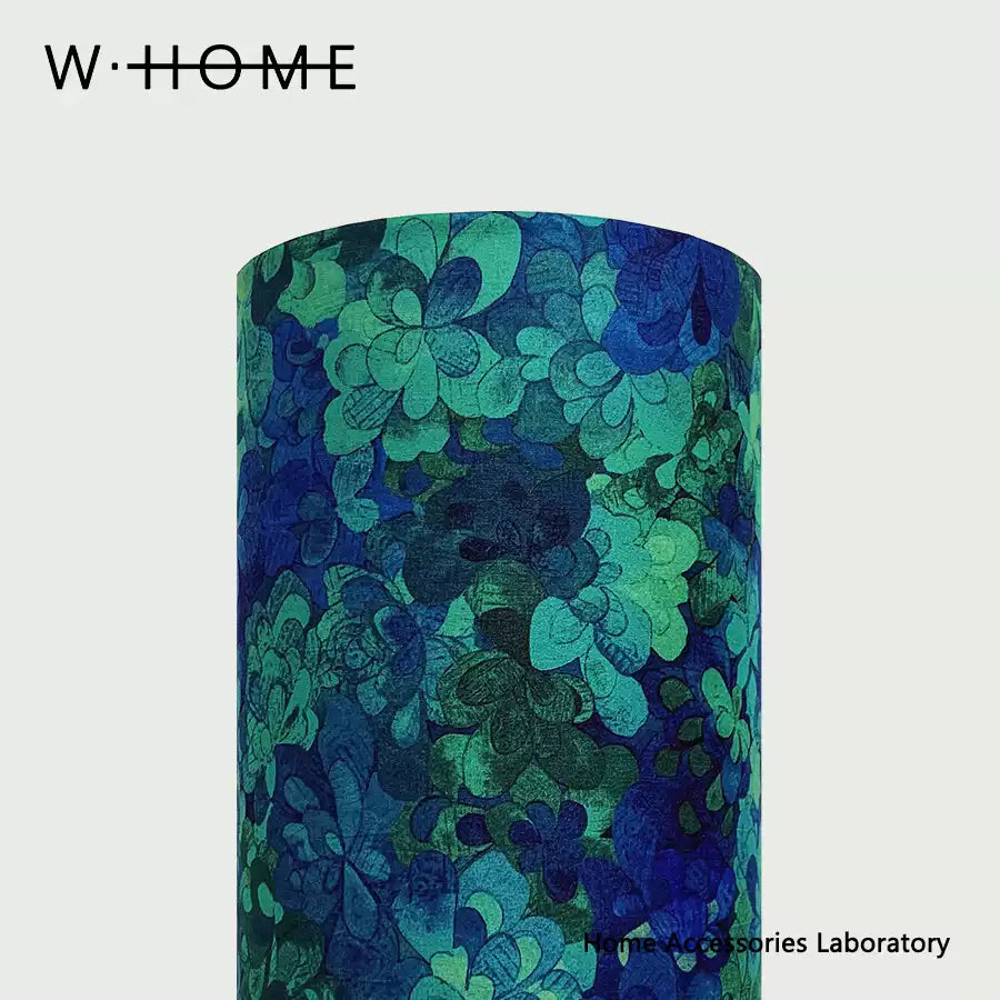 Round Base Blue Fabric Table Lamp