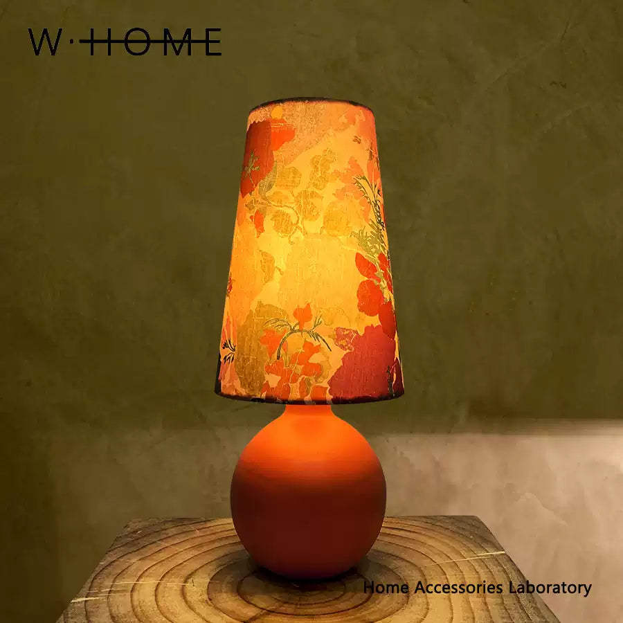 Orange Ball Fabric Shade Table Lamp