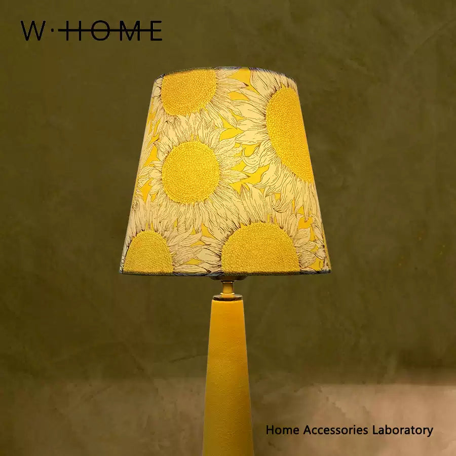 Cylindrical Sunflower Fabric Table Lamp