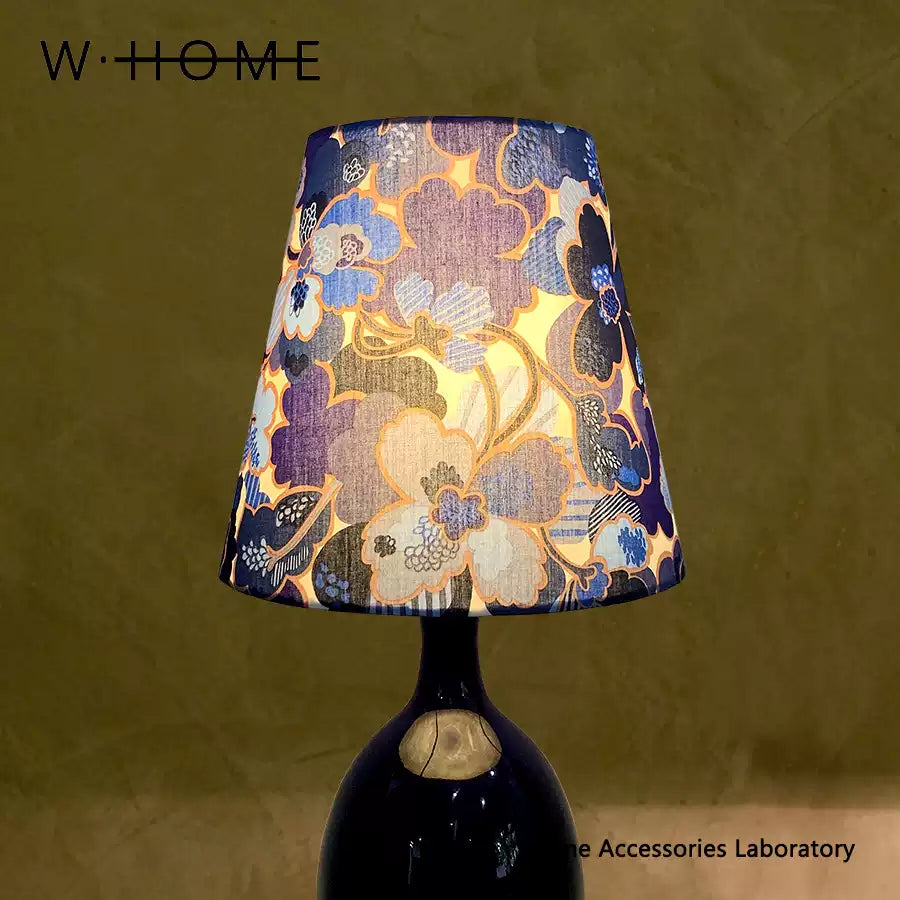 Glaze Blue Fabric Shade Table Lamp