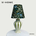 Green Striped Fabric Table Lamp