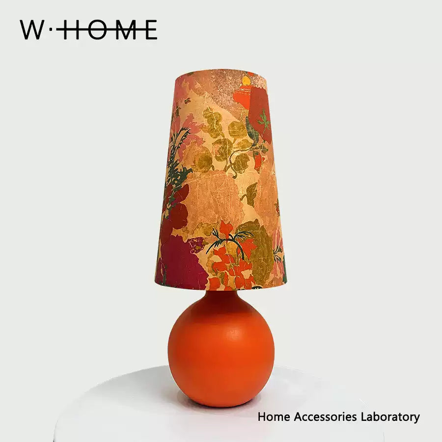 Orange Ball Fabric Shade Table Lamp