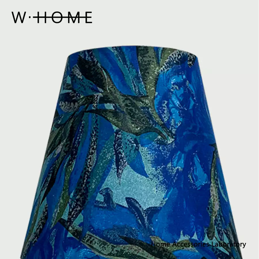 Blue Striped Fabric Table Lamp