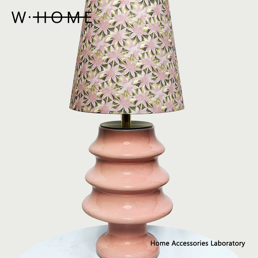 Pink Christmas Tree Fabric Table Lamp