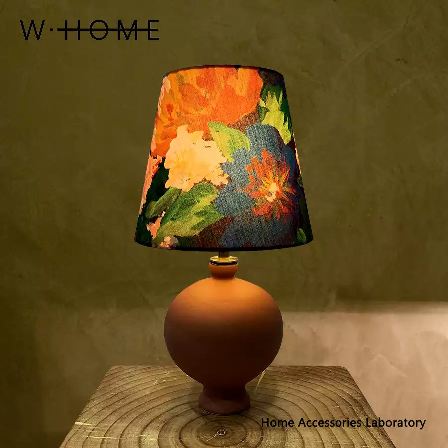 Dusty Rose Fabric Shade Table Lamp