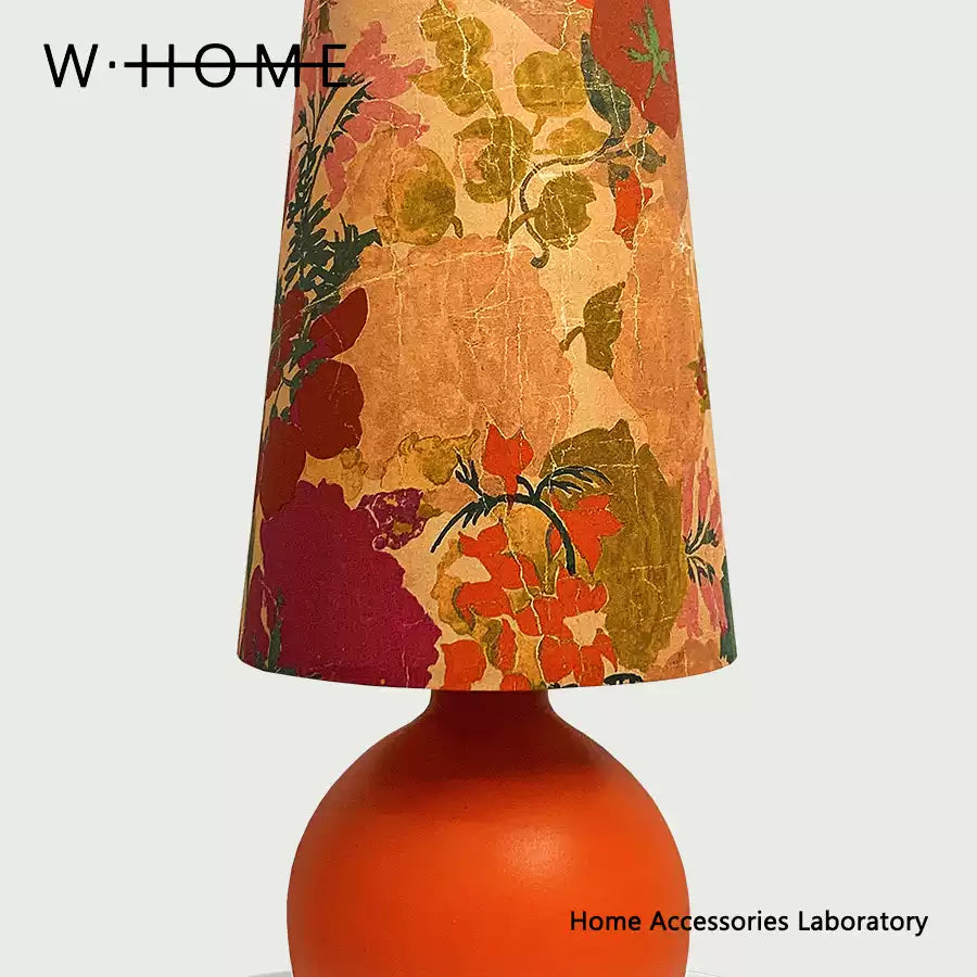 Orange Ball Fabric Shade Table Lamp